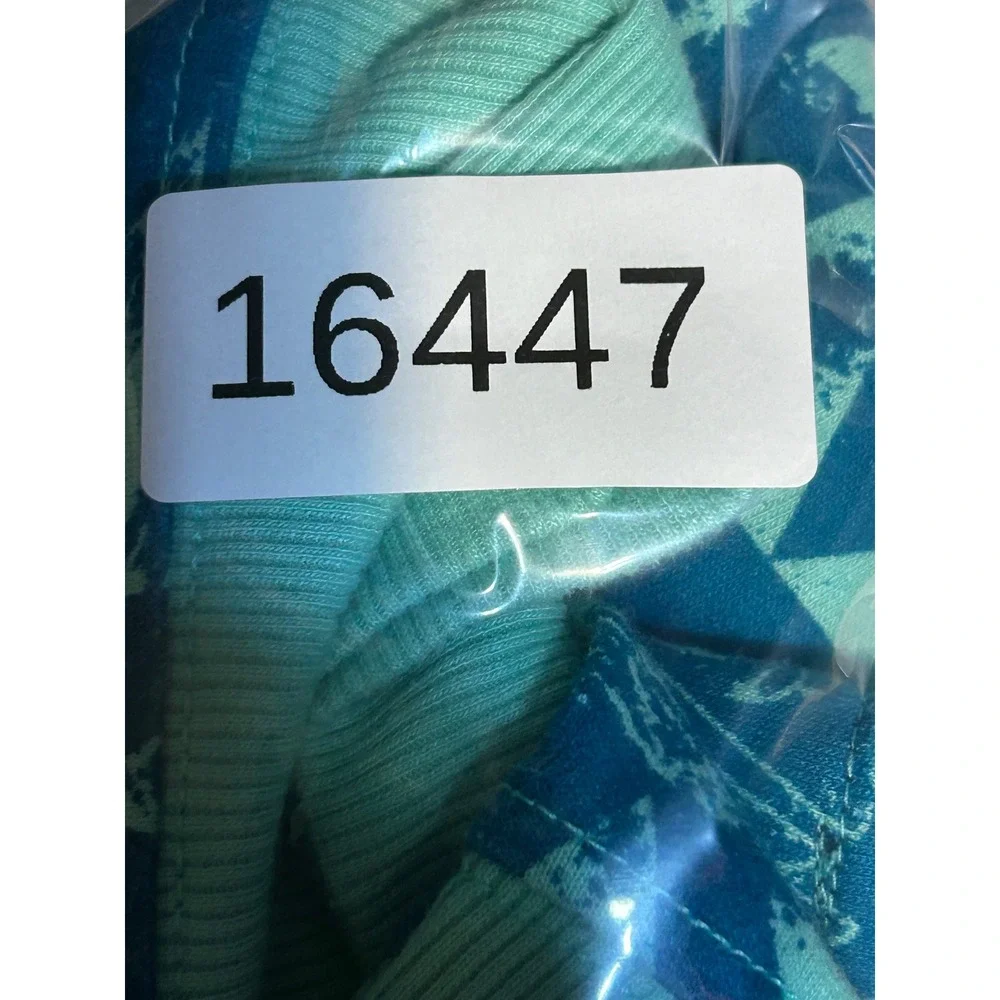 Hinano Tahiti Hoodie Mens Large Teal Mint Green Geo Tropical Print Pullover - Picture 10 of 10